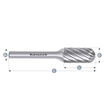 HM Frässtifte - 6 x 18 x 6 x 50 <br>Zahnform: HP-9 - Form: Walzenrundform - DIN 8033: WRC