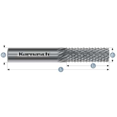 HM Frässtift - 1.6 x 5 x 3 x 38 <br> Zylinder mit Mehrschneiden Stirnverzahnung