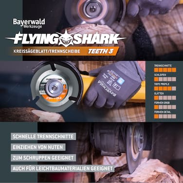 Bayerwald Wood Shaping Set - Black Biter rund, Standard & Flying Shark - Kraftvolle Präzision für kreative Holz- & Materialbearbeitung