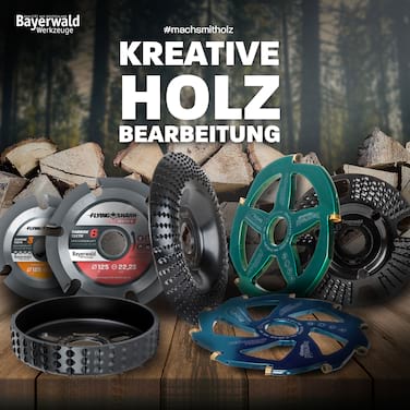 Bayerwald Wood Shaping Set - Black Biter rund, Standard & Flying Shark - Kraftvolle Präzision für kreative Holz- & Materialbearbeitung