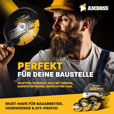Amboss DreamTeam Set - Carbide Wolf Universal HM + Metal Shock 5000+ Stahl + BGL 35P Beton Trennscheiben 230 mm Winkelschleifer Profi Baustelle