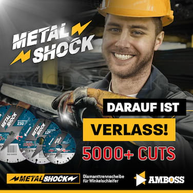 Amboss DreamTeam Set - Carbide Wolf Universal HM + Metal Shock 5000+ Stahl + BGL 35P Beton Trennscheiben 230 mm Winkelschleifer Profi Baustelle