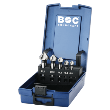 Bohrcraft Kegelsenker-Set 90 Grad DIN 335 C HSS-G - Kopf: 6.3 | 10.4 | 16.5 | 20.5 | 25.0 mm Schaft: