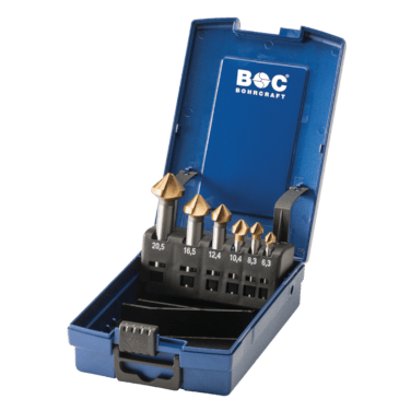 Bohrcraft Kegelsenker-Set 90 Grad DIN 335 C HSS-G TiN - Kopf: 6.3 | 8.3 | 10.4 | 12.4 | 16.5 | 20.5 mm Schaft:  