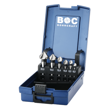 Bohrcraft Kegelsenker-Set 90 Grad DIN 335 C HSS Co5 - Kopf: 6.3 | 8.3 | 10.4 | 12.4 | 16.5 | 20.5 mm Schaft:
