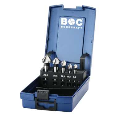 Bohrcraft Kegelsenker-Set 90 Grad DIN 335 C Ungleiche Teilung HSS-G - Kopf: 6.3 | 10.4 | 16.5 | 20.5 | 25.0 mm Schaft:  