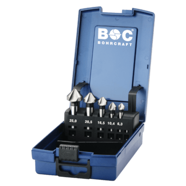 Bohrcraft Kegelsenker-Set 90 Grad DIN 335 C Ungleiche Teilung HSS Co5 - Kopf: 6.3 | 10.4 | 16.5 | 20.5 | 25.0 mm Schaft:  