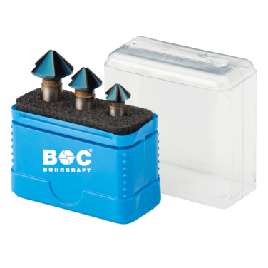 Bohrcraft Kegelsenker-Set 90 Grad DIN 335 C Ungleiche Teilung HSS Co5 blue+ - Kopf: 12.4 | 16.5 | 20.5 mm Schaft: