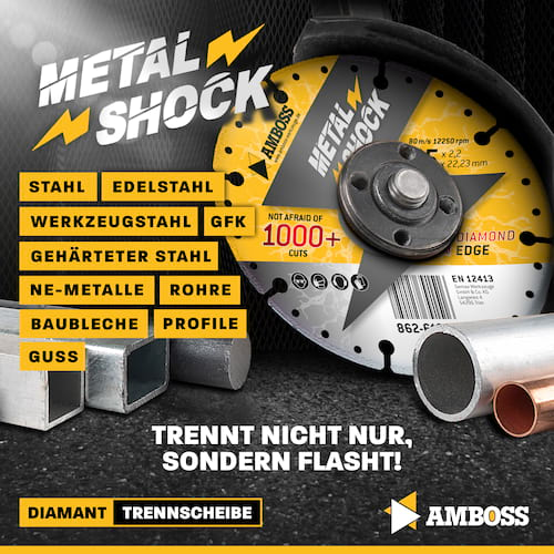 Amboss Diamant Trennscheibe Metal Shock für Metall/Stahl/Inox - 125 x 2.2 x 22,23 mm
