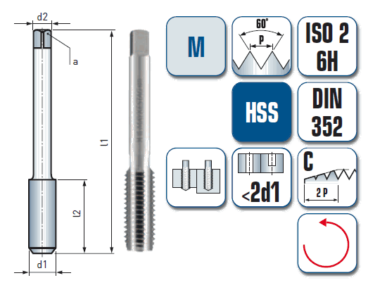 Handgewindebohrer-Set M10 X 1,5 – 2-teilig Mit Kegel- Und Steckergewindebohrer Aus HSS