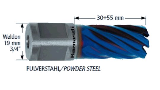 Größe 40 mm Kernlochbohrer HSS Weldon Kernbohrer Schnittlänge 25/30 mm 