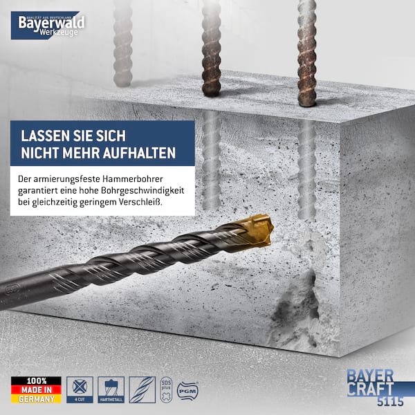 4251128757208 - 1x Hammerbohrer SDS Plus Schaft - Ø65 mm - GL 160 mm