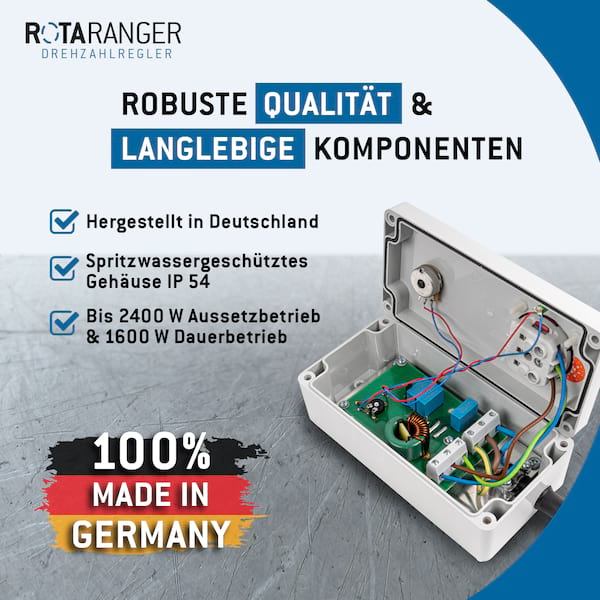 Elektronischer Drehzahlregler - 230 V bis 2400 W - Bayerwald Rotaranger