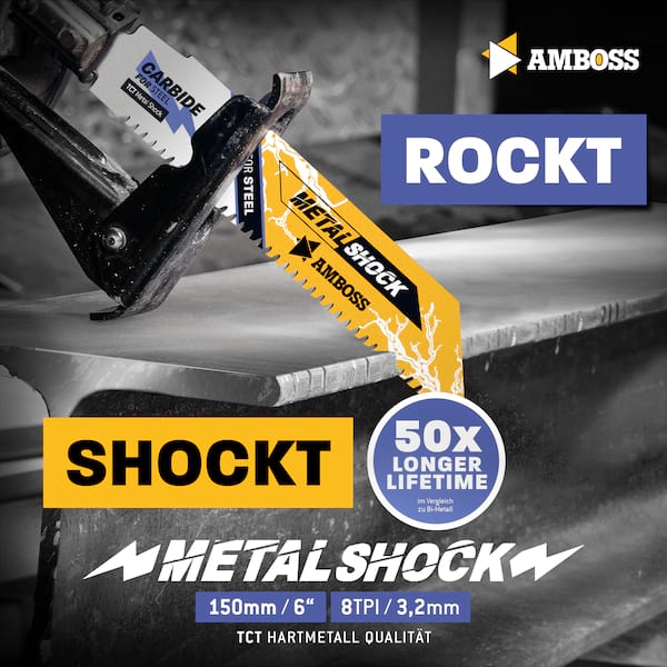 4251128791905 - 10x Amboss Metal Shock Säbelsägeblatt Länge 230 mm 8 ZpZ