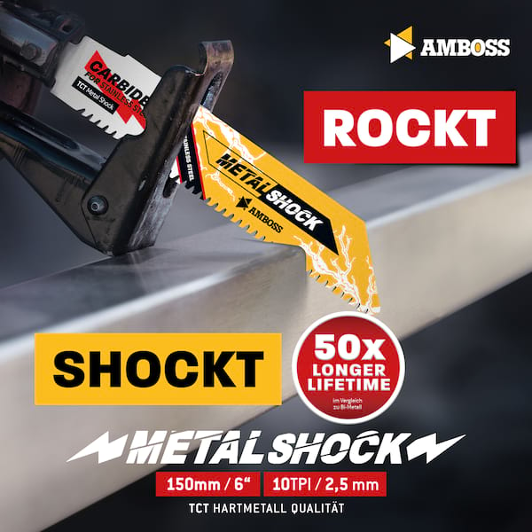 4251128791929 - 3x Amboss Metal Shock Säbelsägeblatt Länge 150 mm 10 ZpZ