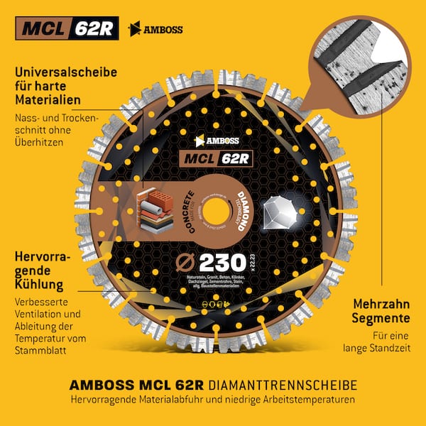 4251128781005 - Amboss MCL 62R Diamant Trennscheibe 230 x 28 x 222