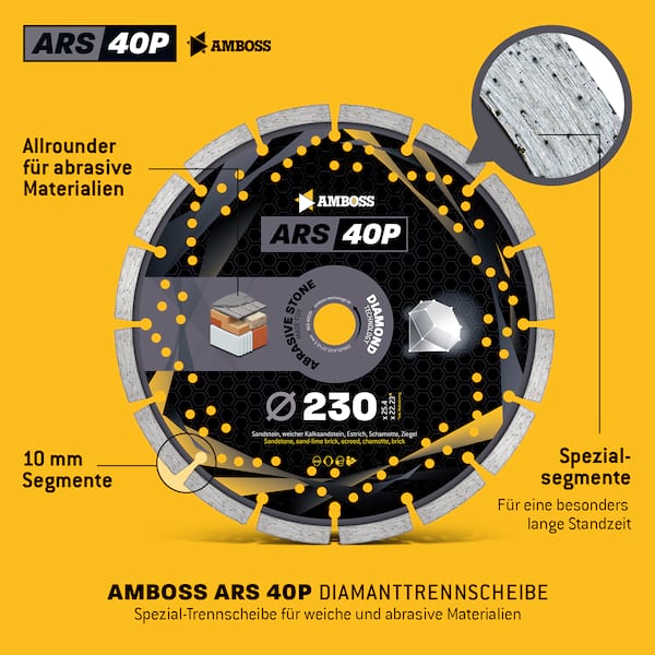 4251128780770 - Amboss ARS 40P Diamant Trennscheibe - 230 x 25 x 254