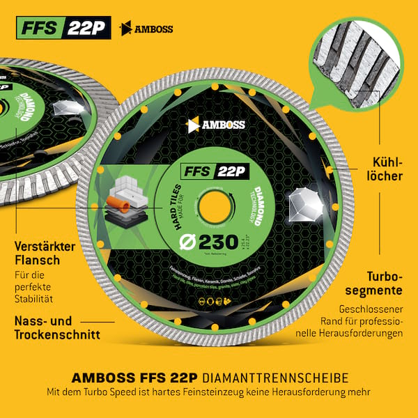 4251128780909 - Amboss Werkzeuge - ffs 22P Diamant Trennscheibe 230 x 2 x 254 222