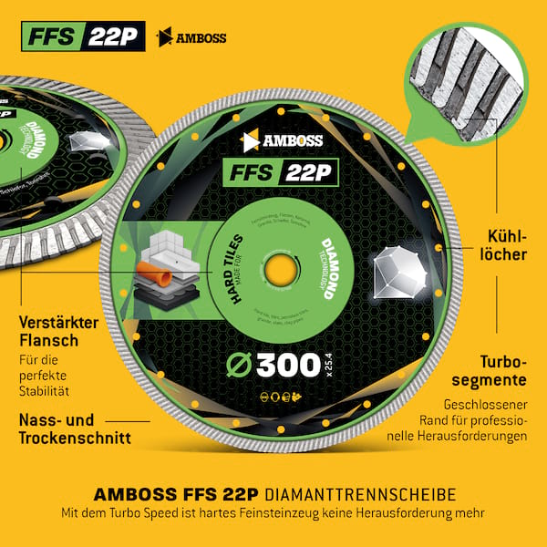 4251128780923 - Amboss Werkzeuge - ffs 22P Diamant Trennscheibe 300 x 24 x 254