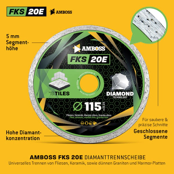 4251128780435 - Amboss Werkzeuge - Amboss fks 20E Diamant Trennscheibe 115mm x 19 x 222