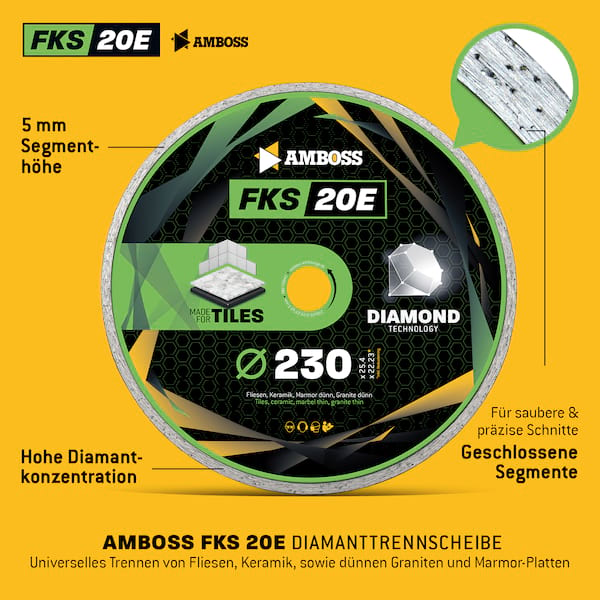 4251128780480 - Amboss Werkzeuge - Amboss fks 20E Diamant Trennscheibe 230mm x 25 x 254