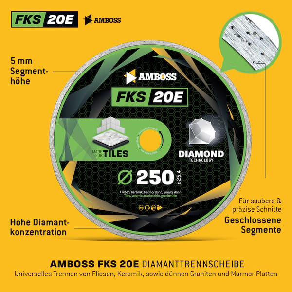 4251128780497 - Amboss FKS 20E Diamant Trennscheibe 250mm x 26 x 222