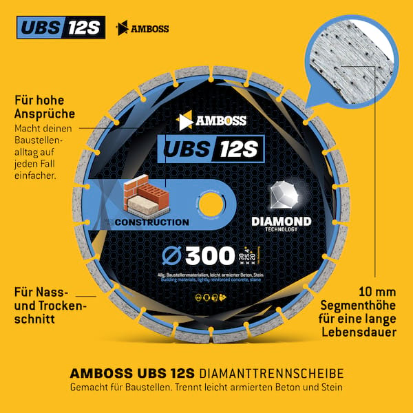 4251128780091 - Amboss UBS 12S Diamant Trennscheibe - 300 x 32 x 30