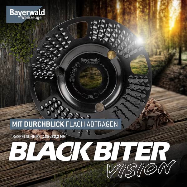 4251128729502 - Bayerwald Raspelscheibe Black Biter Vision Ø125 mm für Winkelschleifer