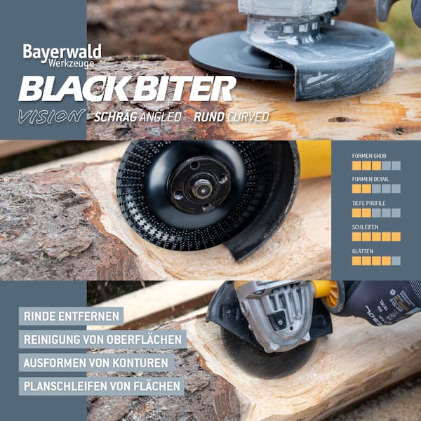 4251128729502 - Bayerwald Raspelscheibe Black Biter Vision Ø125 mm für Winkelschleifer