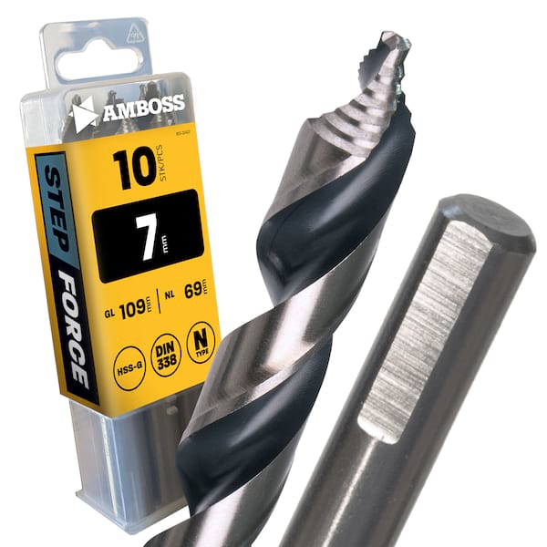 4251128794760 - 10 x HSS G STEP Force Metallbohrer DIN 338 - Ø7 mm