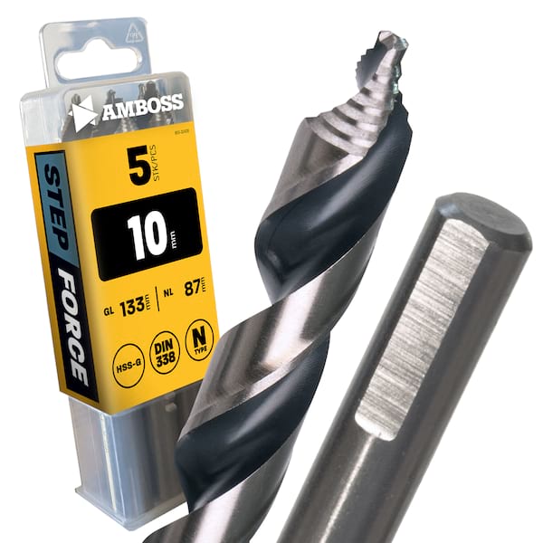 4251128794821 - 5 x HSS G STEP Force Metallbohrer DIN 338 - Ø10 mm