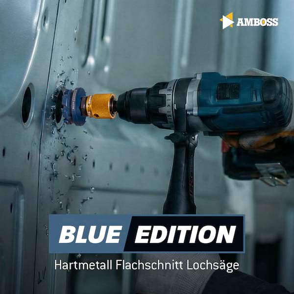 4251128795835 - AMBOSS HM Flachschnitt Rapid Change Lochsägen Set 16 22 25 32 40mm + Schnellwechselaufnahme