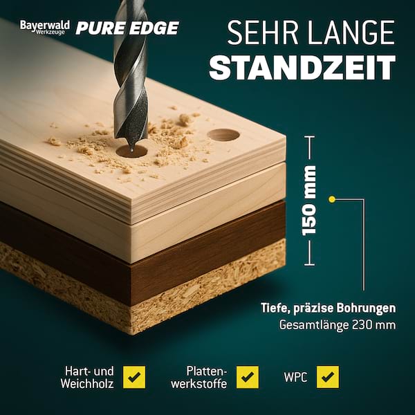 Profi Holzbohrer Set Überlänge 230 mm - 7‑tlg. 4-12 mm - Bayerwald - Produktbild 4