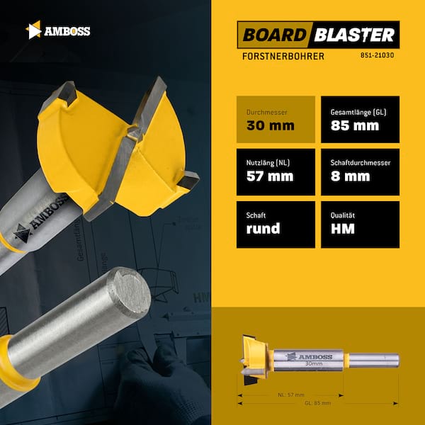 4251128769805 - Ø 30 mm Forstnerbohrer - AMBOSS BOARDBLASTER
