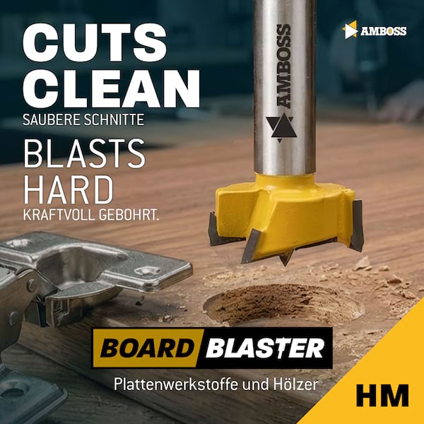4251128769867 - Forstnerbohrer Set 5‑ tlg - Amboss Werkzeuge BOARDBLASTER Hartmetall Holzbohrer 15     20     25     30     35  mm