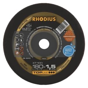 Rhodius XT100 Metall Trennscheibe | Ø180 mm - 1.5 mm - 22.23 mm | gerade