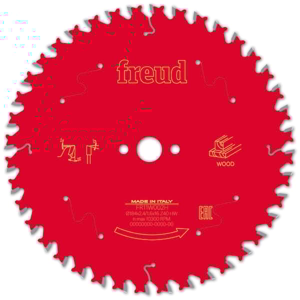 Freud HM Kreissägeblatt für Handkreissägen - 184 x 2.4/1.6 x 16 Z40 WZ