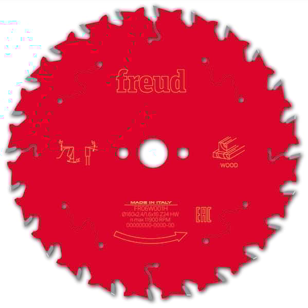 Freud HM Kreissägeblatt für Handkreissägen - 160 x 2.4/1.6 x 16 Z24 WZ