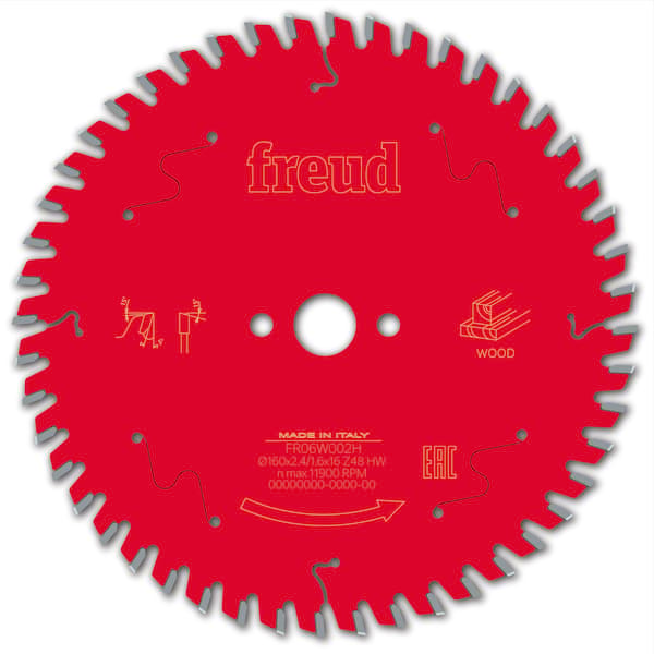Freud HM Kreissägeblatt für Handkreissägen - 160 x 2.4/1.6 x 16 Z48 WZ