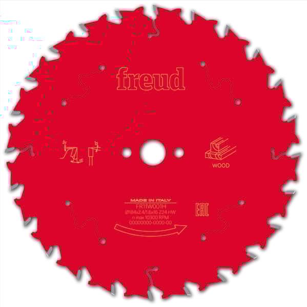 Freud HM Kreissägeblatt für Handkreissägen - 184 x 2.4/1.6 x 16 Z24 WZ