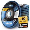 10x Amboss ZFS Fächerschleifscheibe Korn:40 Ø115mm
