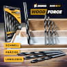 8-tlg. HCS-G Holzbohrer-Set Wood Force - 3.4.5.6.7.8.9.10 mm - geschliffener HSS-Holzspiralbohrer