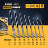 8-tlg. HCS-G Holzbohrer-Set Wood Force - 3.4.5.6.7.8.9.10 mm - geschliffener HSS-Holzspiralbohrer