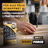 8-tlg. HCS-G Holzbohrer-Set Wood Force - 3.4.5.6.7.8.9.10 mm - geschliffener HSS-Holzspiralbohrer