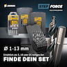 25-tlg. Step Force Set Spiralbohrer HSS-G DIN 338 (Ø 1-13 mm)