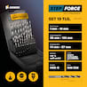 19-tlg. Step Force Set Spiralbohrer HSS-G DIN 338 (Ø 1-10 mm)