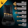 Kegelsenker Set 6teilig 6,3-20,5mm HSS TiN - runder Schaft, gerade Schneiden (3 Stck.) - DIN 335C
