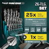 HSS Bohrer Pure Edge XC 26-tlg. Set 1-13 mm Bayerwald Werkzeuge - Xtra Clean mit Brad Point Zentrierspitze & Kegelsenker