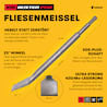 AMBOSS Profi SDS-Plus Fliesenmeißel 40 x 250 mm 25 Grad gewinkelt 42CrMo - Fliesen entfernen