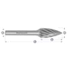 HM Frässtifte - 8 x 20 x 6 x 65 <br>Zahnform: HP-3 Pro - Form: Spitzbogen - DIN 8033: SPG
